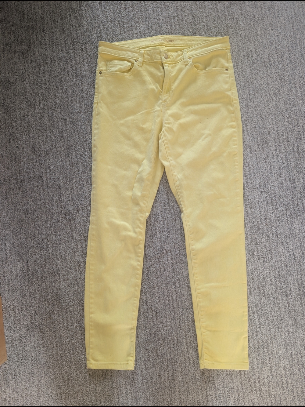 Michael Kors Women's Pale Yellow Skinny Jeans